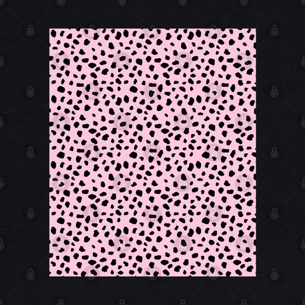 Dalmatian Animal Print Spots Black Light Pink Polka Dots by squeakyricardo